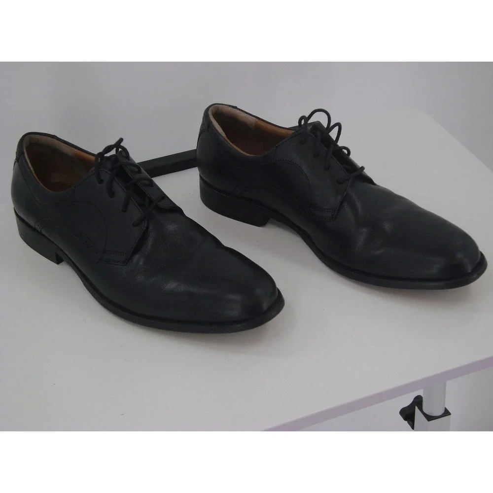 Johnston & Murphy Mens 10.5 M‎ Black Leather Derby Dress Shoes 59-2015 H21